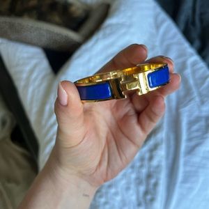 Authentic Hermes Clic H Bracelet (blue) good condition